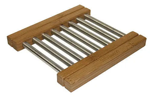 Simply Bamboo Expandable Trivet – Bamboo And Stainless Steel Heat Protector 1