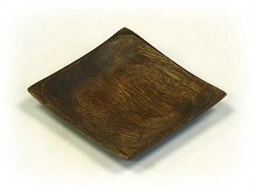 Square Organic Acacia Mini Serving Plate – 4.5-Inch Mountain Woods Brown Accent 1