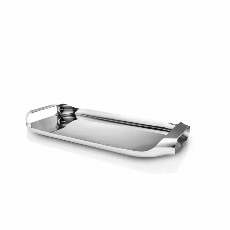Stainless Steel Serving Tray With Silicone Mat – 43 × 25 Cm 1
