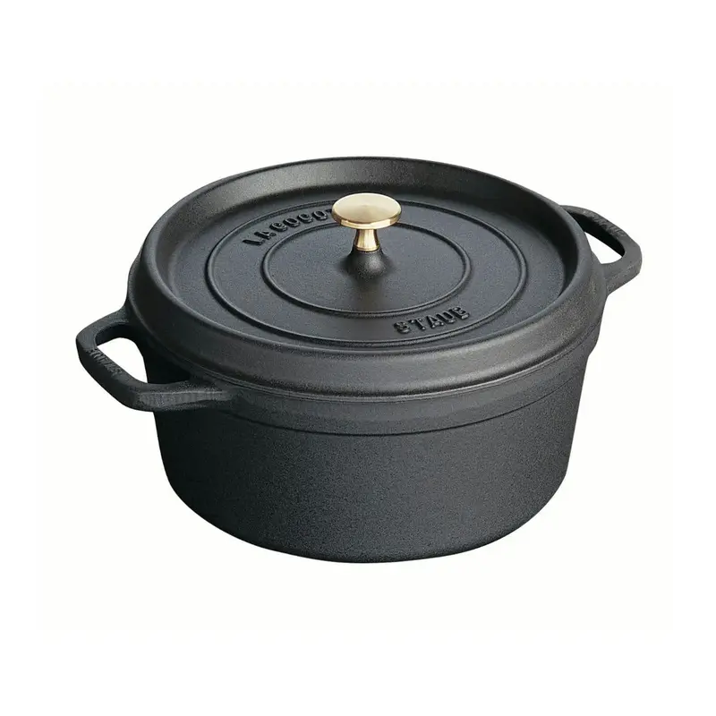 Staub Enameled Cast Iron Cocotte – 24 Cm Round, Matte Black 1