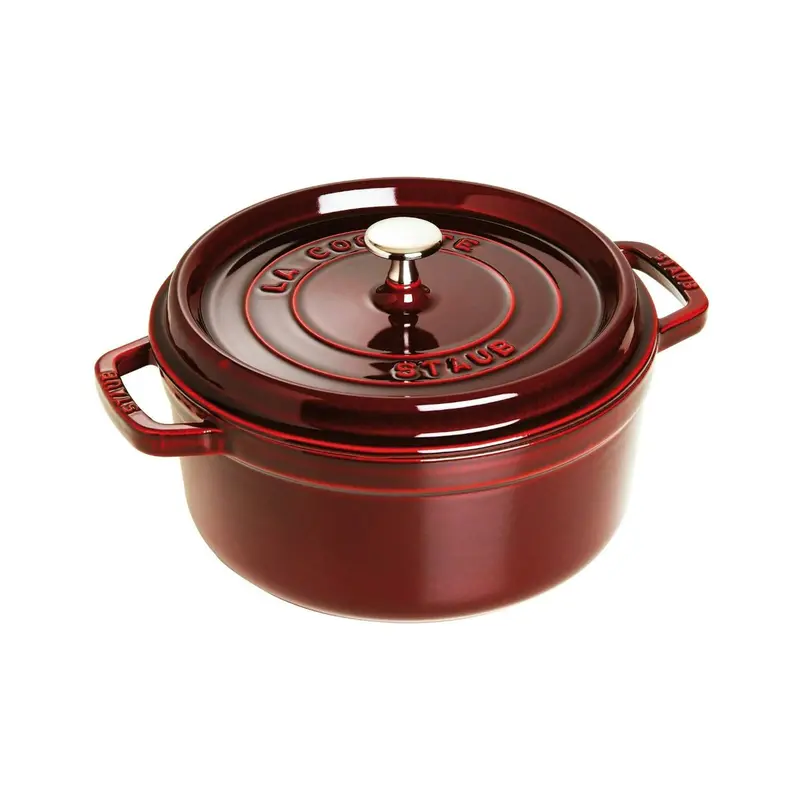 Staub Round Cocotte – 24 Cm, Grenadine Red Enamel Finish 1