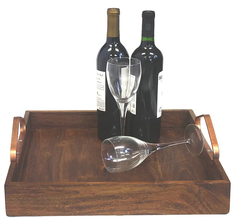 Sturdy Acacia Serving Tray – Mountain Woods Brown Large Natural Wood Presentation Piece, 16 Inches 1