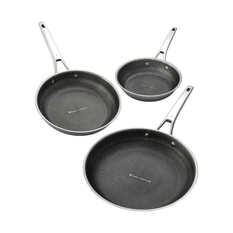 Swiss Diamond Dlx Triple-Piece Nonstick Fry Pan Set 1