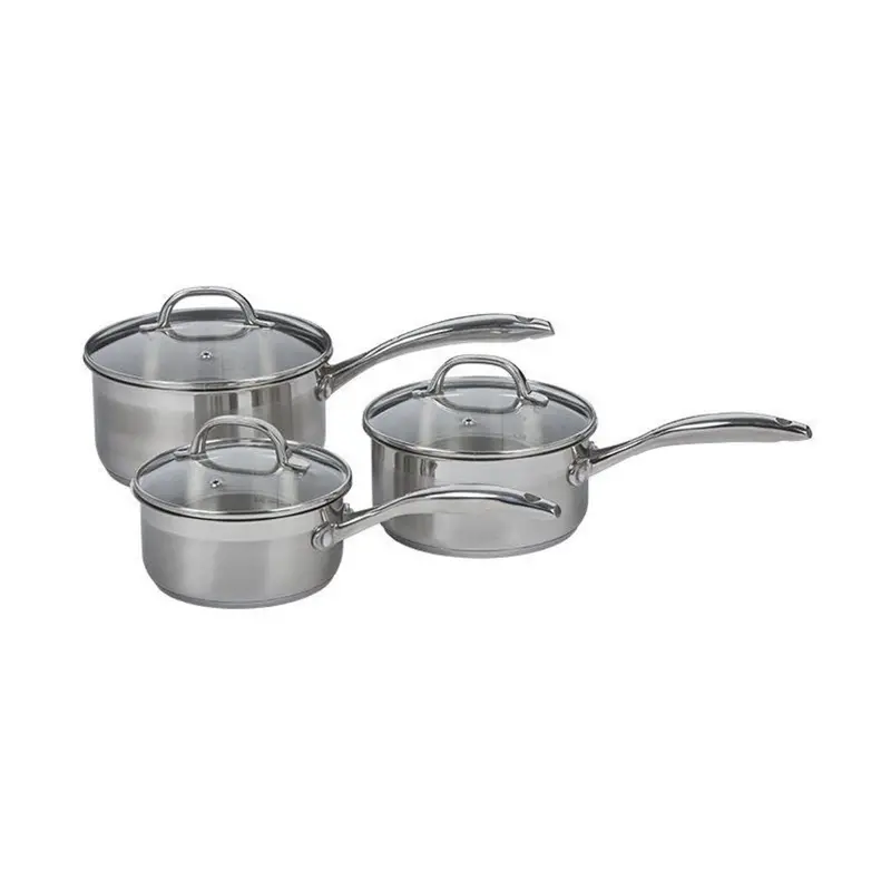 Swiss Diamond Premium Induction Saucepan Set – 3-Piece Stainless Steel 1