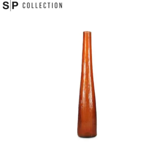Tall Narrow Orange Glass Vase – 9Cm Diameter × 50Cm Height 1