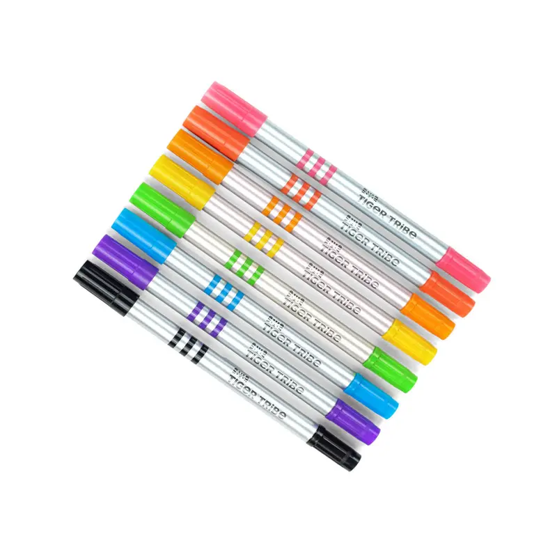 Tiger Tribe Dual-Tip Paint Markers – Vibrant Art Tools (8-Pack) 1