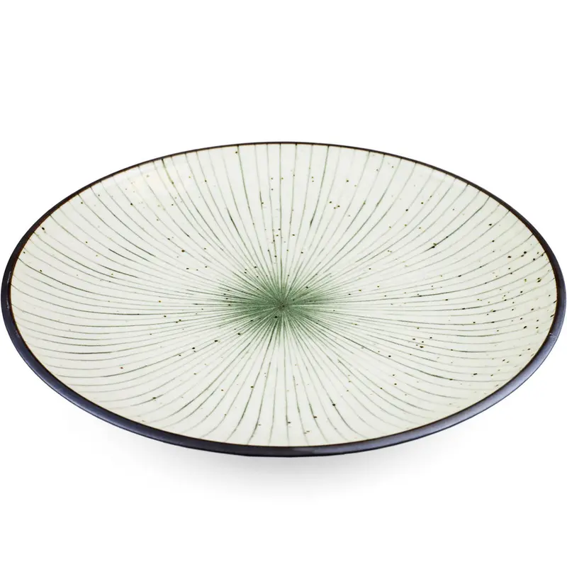 Tokusa Blue-Lined Large Serving Plate – 11.45-Inch Diameter Ceramic Platter 1