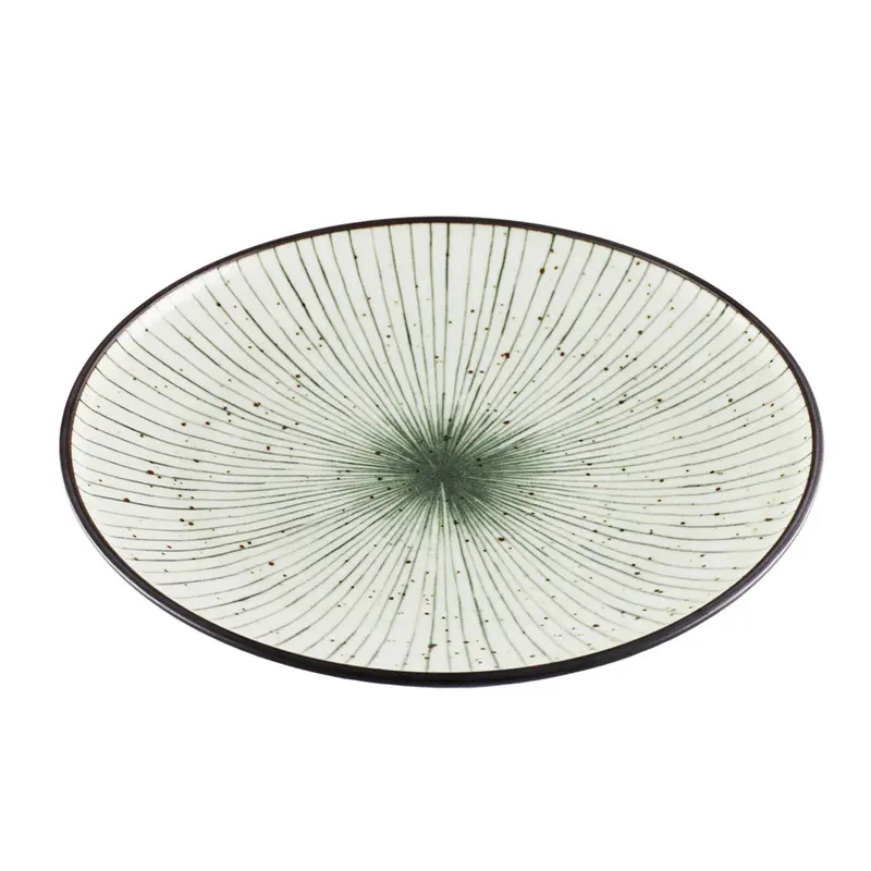 Tokusa Blue-Lined Medium Serving Plate – 10.2-Inch Diameter Ceramic Platter 1