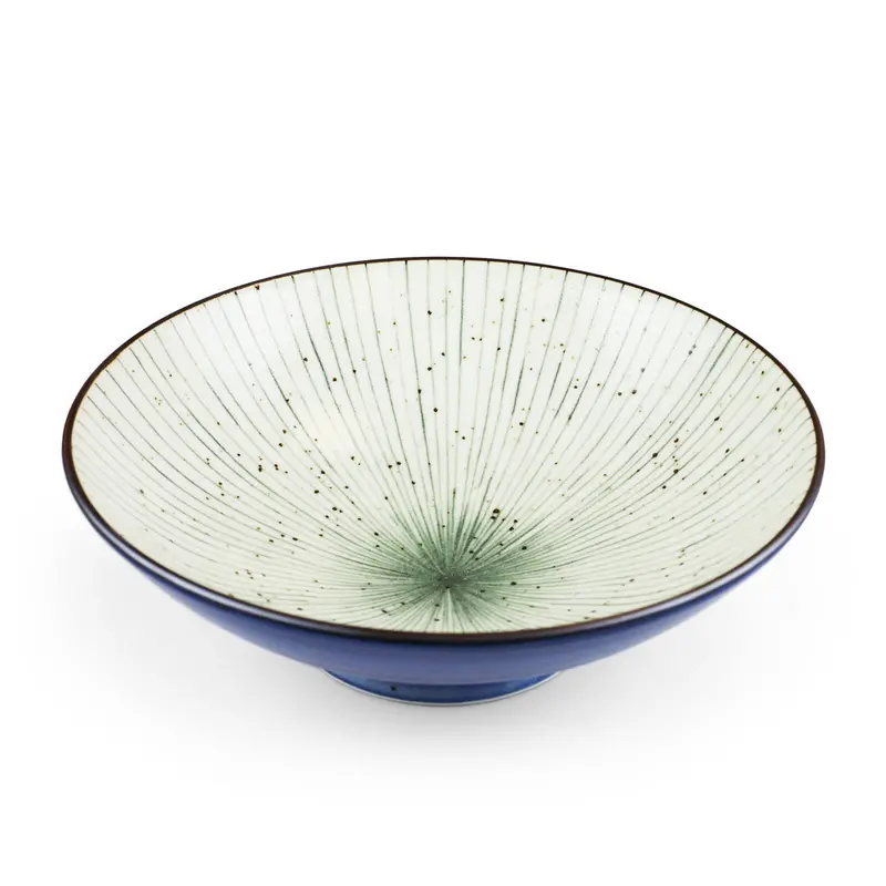 Tokusa Blue-Lined Serving Bowl – 52 Oz, 9.7-Inch Diameter Ceramic Dish 1