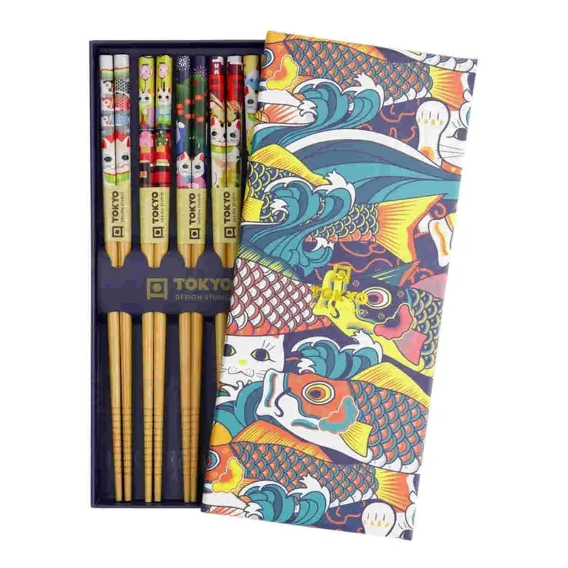 Tokyo Design Lucky & Koinobori 5-Piece Chopstick Gift Set (Assorted Colours) 1