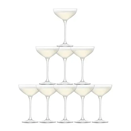 Tower 10-Piece Clear Champagne Glass Collection 1