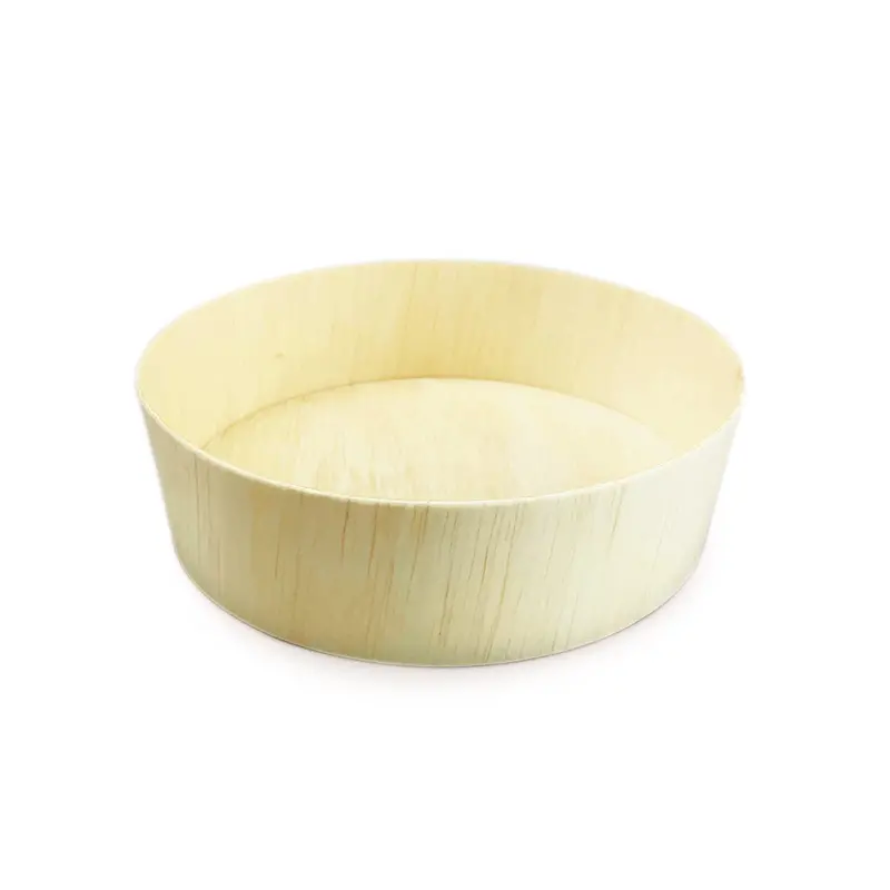Unlidded Wooden Round Takeout Box – 6.1" Diameter, 300 Per Case 1
