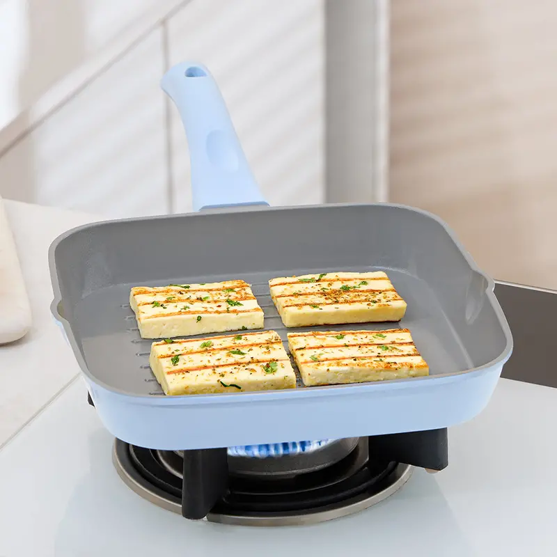 Vajra Ceramic-Coated Square Grill Pan – Non-Stick Surface & Even Heat Distribution 1