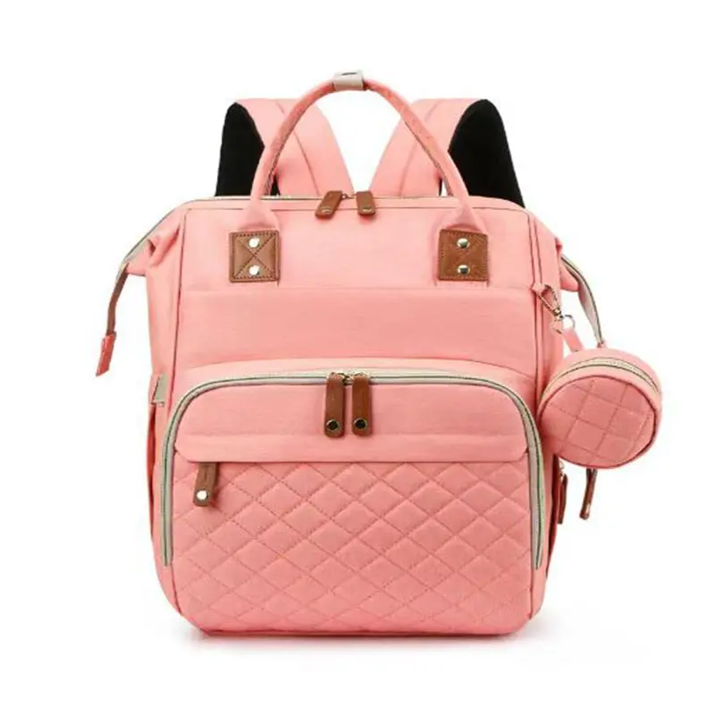Versatile Multi-Compartment Baby Backpack – Blush Pink 1