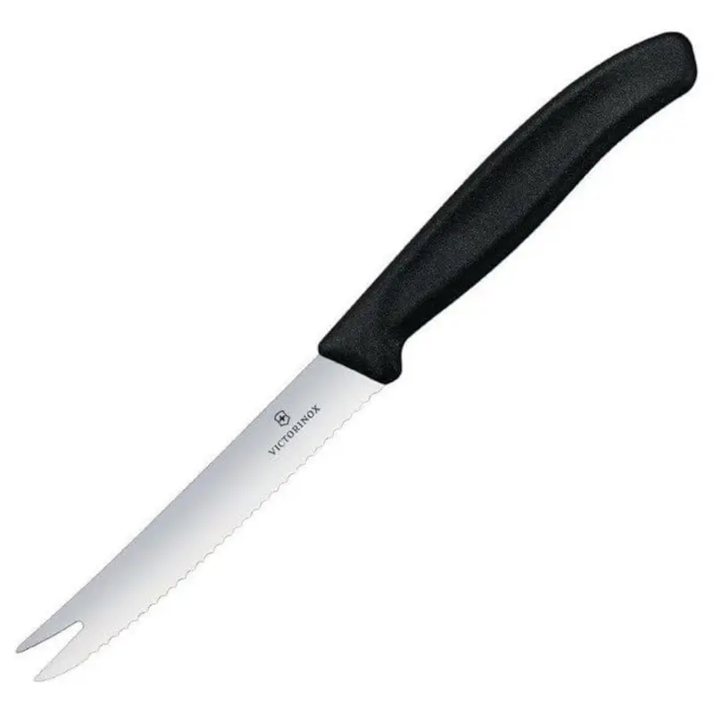 Victorinox 11Cm Black Cheese & Sausage Knife – Ergonomic Handle 1