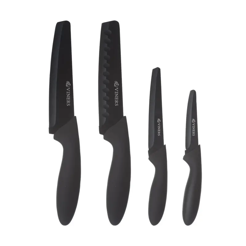 Viners Assure 4-Piece Black Kitchen Knife Set 1