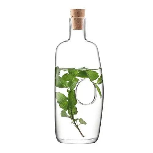 Void Minimalist Glass Carafe With Cork Stopper – 1.1L 1