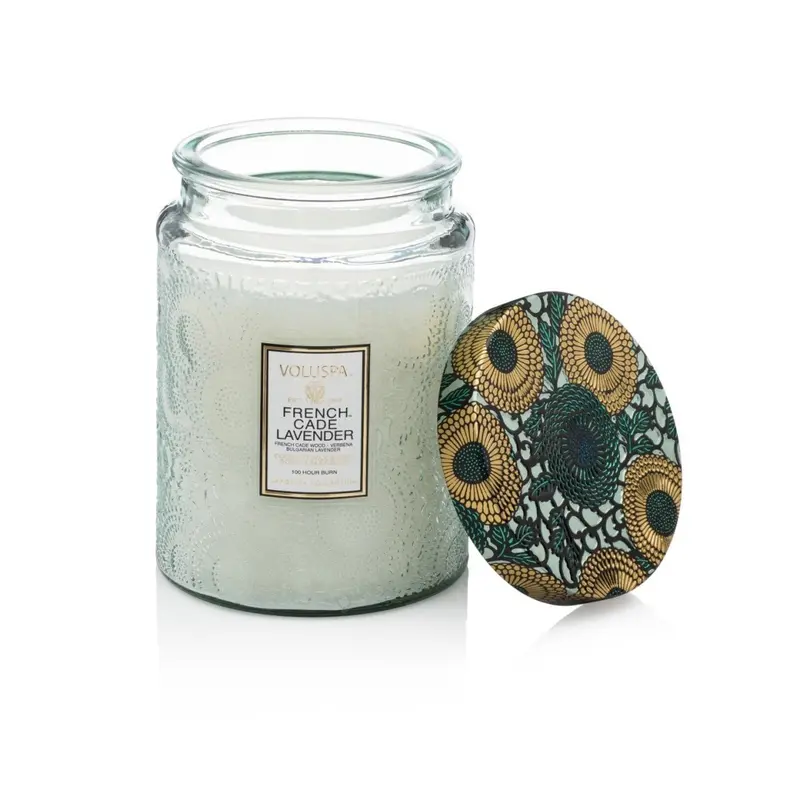 Voluspa French Cade Lavender Soy Candle – 100-Hour Clean Burn 1