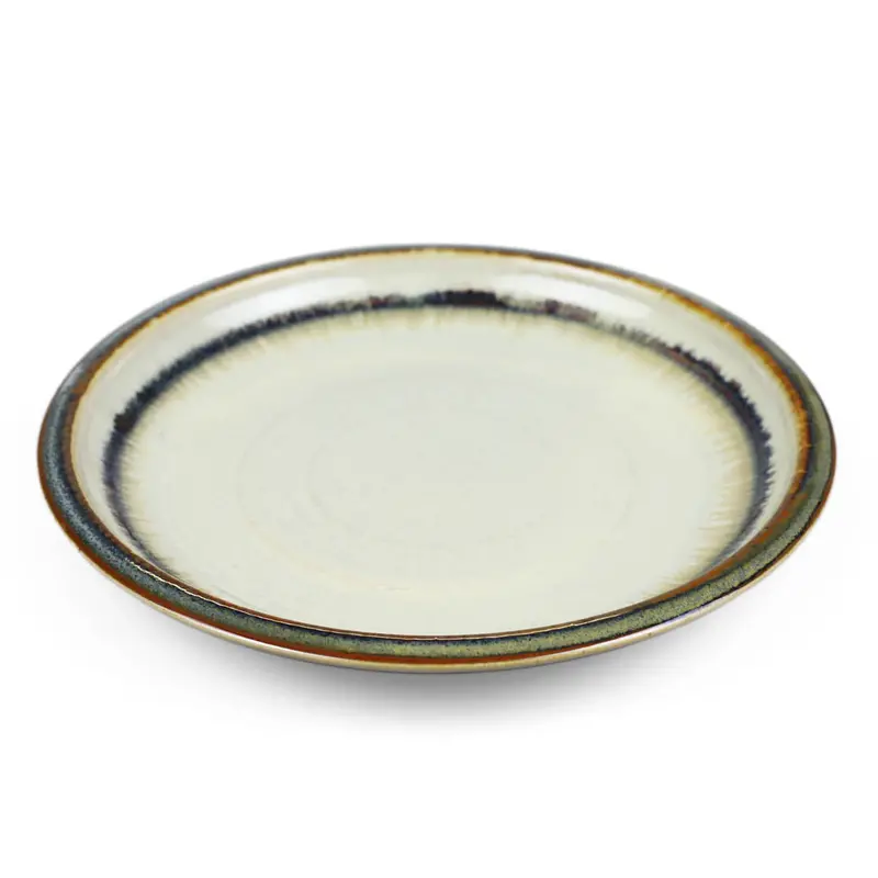 Wasabi Green And Rust–Toned Thick-Rim Dinner Plate – 9.6 Inch Diameter 1