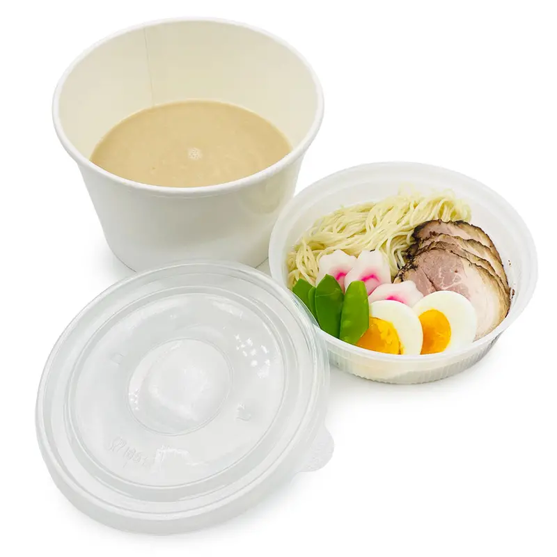 Waterproof White Paper Takeout Bowl With Lid & Inner Trays – 53 Oz, Pack Of 300 1