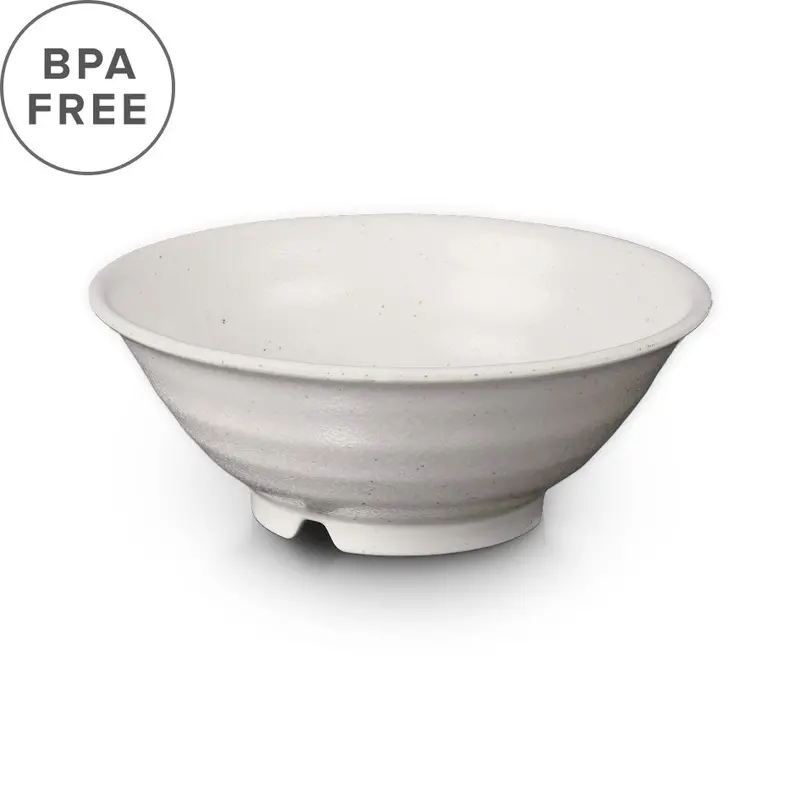 White Grainy Melamine Noodle Bowl – 37 Oz, 8" Diameter 1