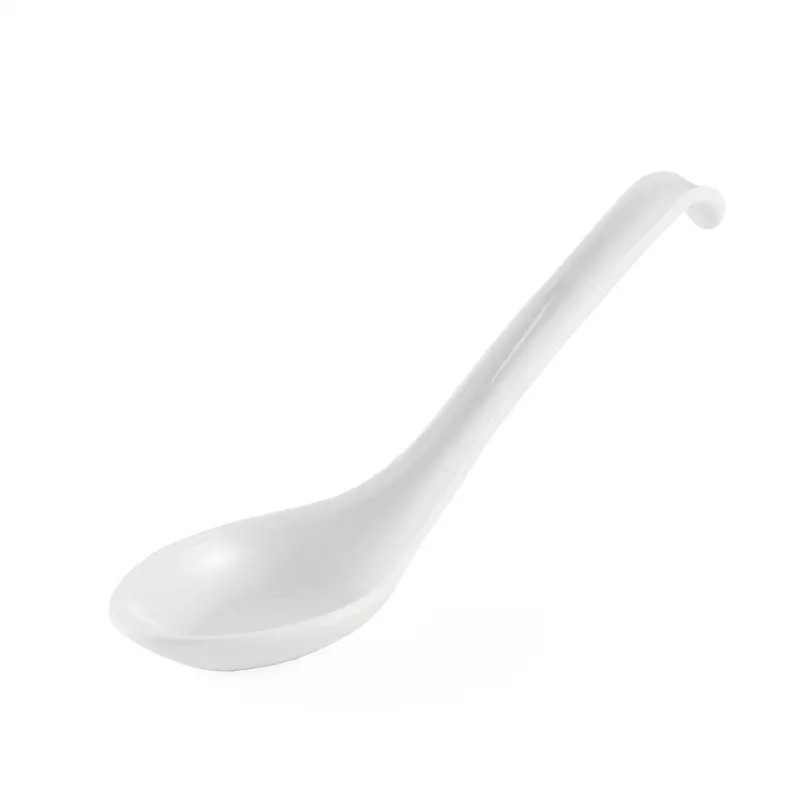 White Plastic Renge Ramen Spoon – 6.5" Ergonomic Ladle For Soups And Noodles 1