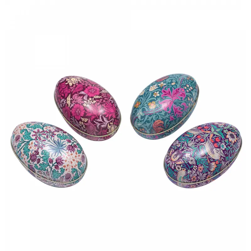 William Morris Inspired Egg Tin – Large Size (11.2 × 6.9 Cm) 1