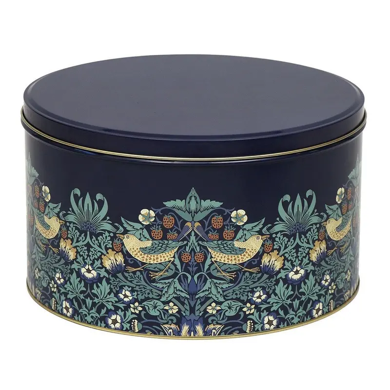 William Morris Strawberry Thief Large Round Storage Tin 1