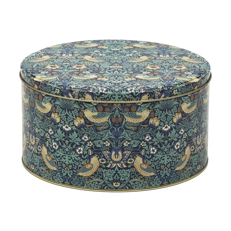 William Morris Strawberry Thief Medium Round Decorative Tin 1