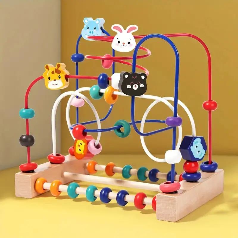 Wooden Bead Maze Toy – Colorful Fine Motor Skill Builder 1