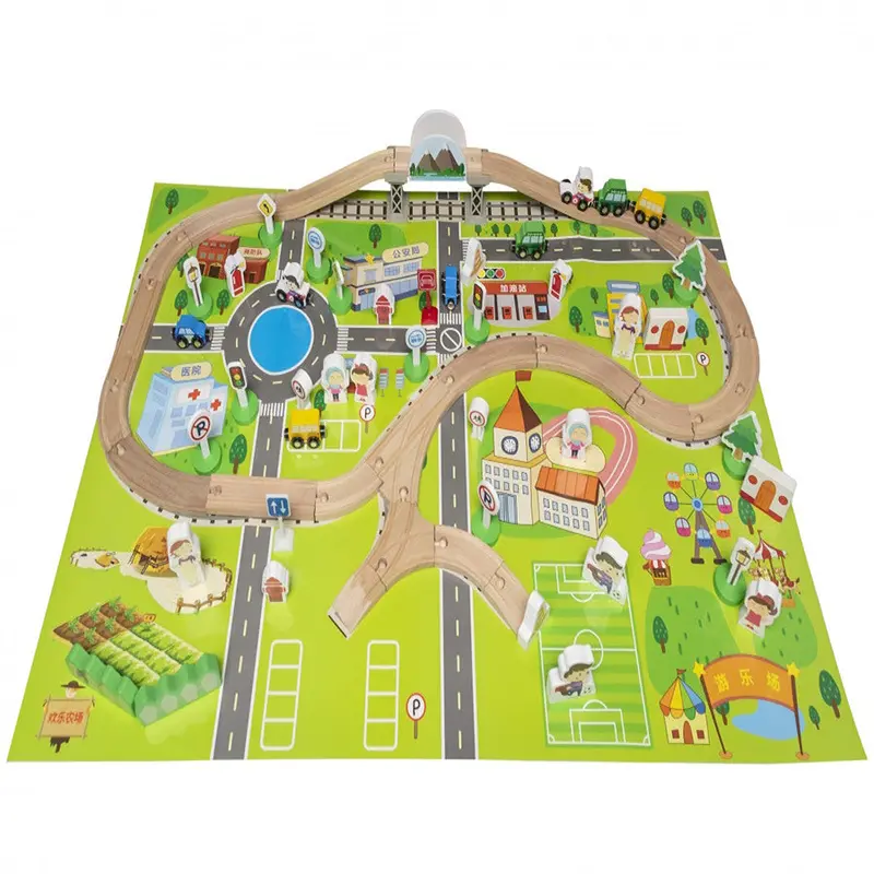 Wooden Train Set With Multi-Bridge Layout – 80-Piece Expandable System 1