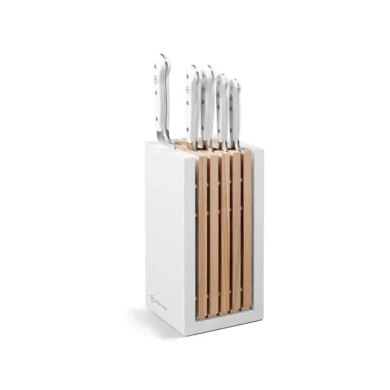 Wüsthof Classic White Knife Block Set – 6-Piece Premium German Cutlery With Santoku 1