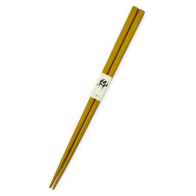 Yellow Lacquered Non-Slip Chopsticks – Traditional Japanese Utensils 1