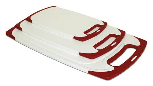 Zuccor Venice-Inspired Red Triple Cutting Board Set – Reversible, 15.88-Inch Total 1